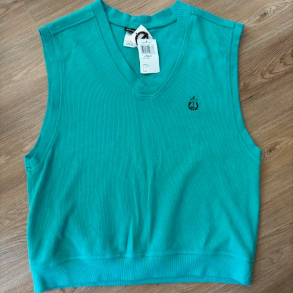 Jantzen Mens Green Cotton Knit Golf Vest NWT L